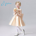 Simple Scoop Knee Length Sashes Bow Stain Tulle Fleurs Girl Dresses Wedding